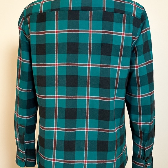 Rocawear Mens Button Up Shirt Long Sleeve Plaid Teal Y2K     Size Large - Picture 12 of 14
